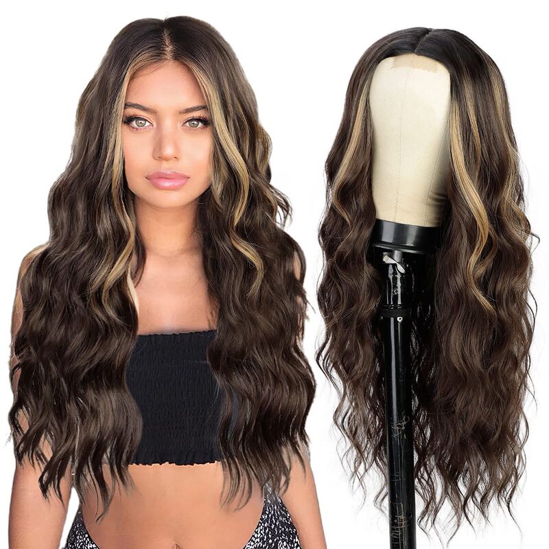 Popular Brazilian Wigs: Orange and Burgundy Lace Front Long Curly Synthetic Wigs Wholesale