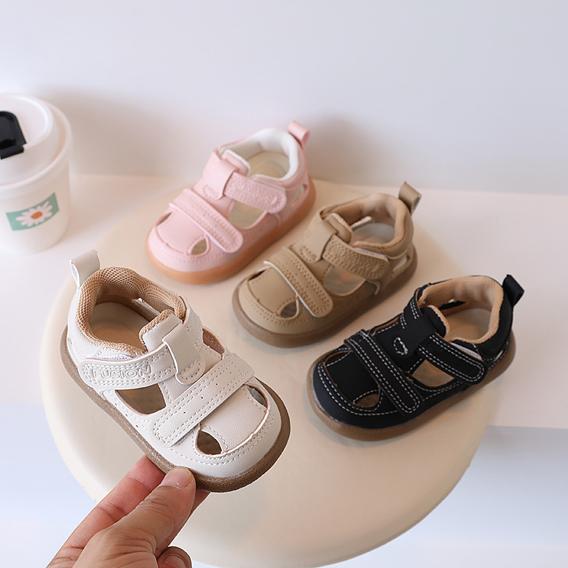 Baby Shoes Summer New Girls' Toe Sandals Machine Shoes All-match Boys' Soft Sole Toe Kick-proof Toddler Shoes