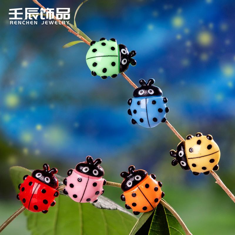 Simulated Insect Moss Micro Landscape Gardening Miniature Decorations DIY Resin Small Accessories Colorfulful Seven-Star Ladybug