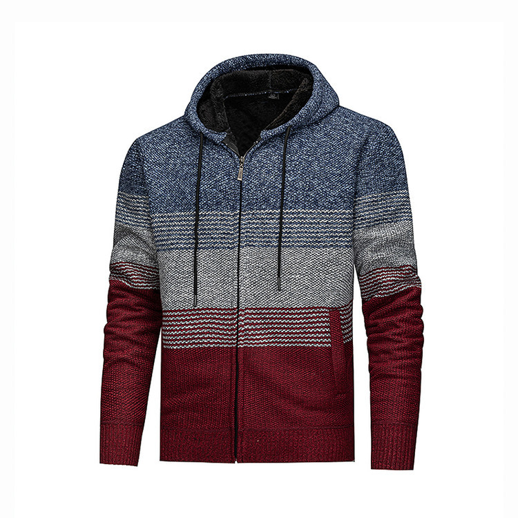 Amazon otoño invierno cardigan chaqueta hombre Europa América y América suéter con capuz chaqueta de punto casual