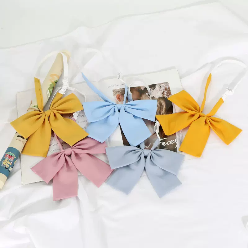 JK纯色细斜纹平角长柄领结校服制服水手服小长柄领花厂家批发领结