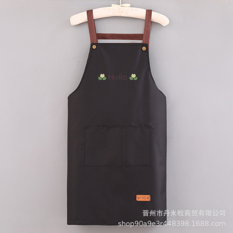 围裙防水防油男女款厨房做饭围腰纯色简约背带大兜餐厅工作服加长|undefined