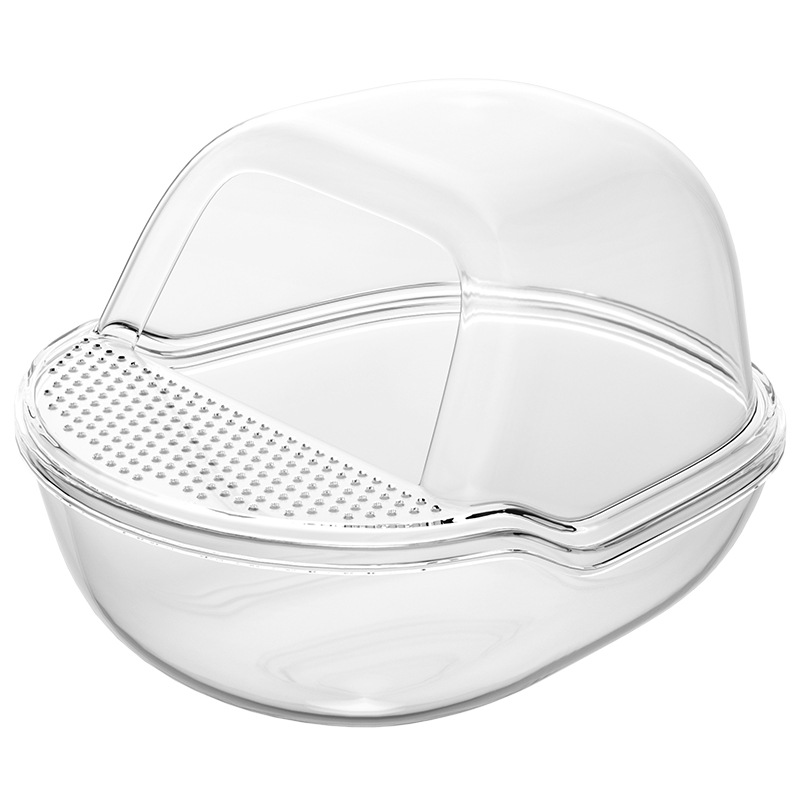 [Venta al por menor instantánea] pequeña caja de baño transparente para mascotas paisajismo baño artículos de baño arena de baño cojín inodoro nido escenario image 5