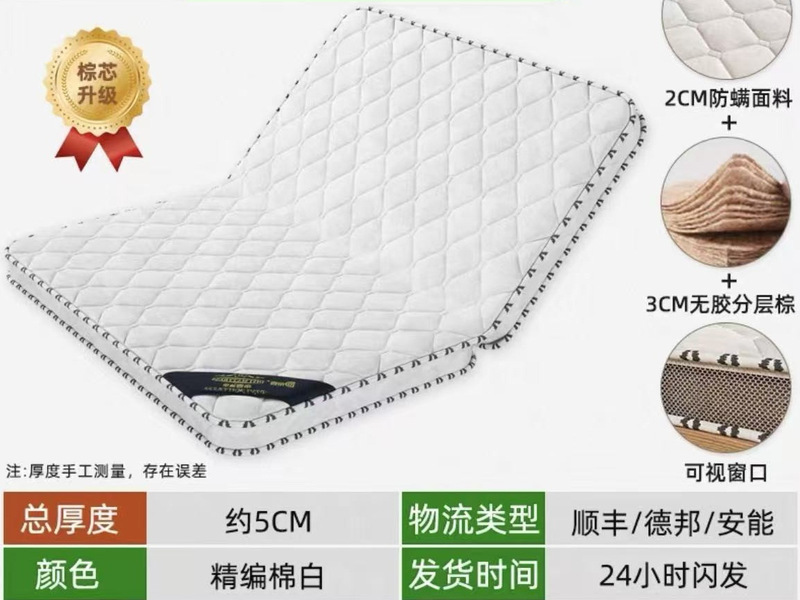 天然椰棕床垫硬垫子家用卧室儿童榻榻米折叠软垫席梦思出租房专用|undefined