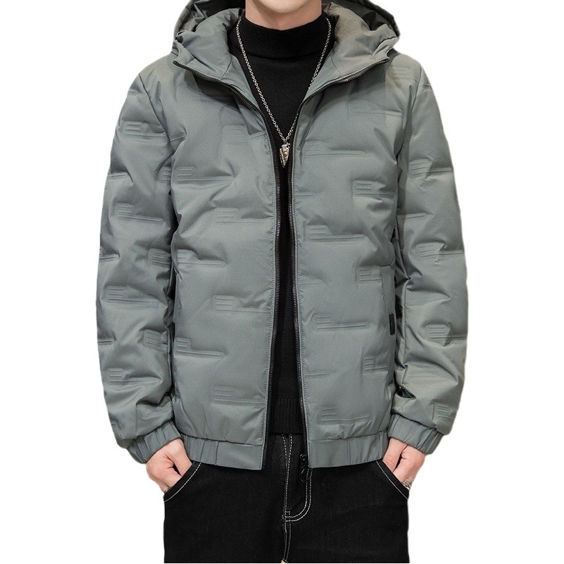 男性のダウンジャケット冬の新型ファッションカジュアルな組み合わせの青年の保温の短いタイプの帽子の純色の白鴨の羽毛のコート