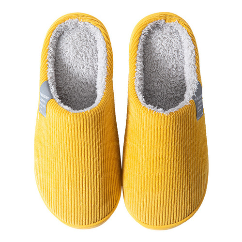 Cotton slippers for women in autumn and winter, couples home slippers, indoor confinement shoes, warm cotton shoes, non-slip plush cotton slippers, simple
