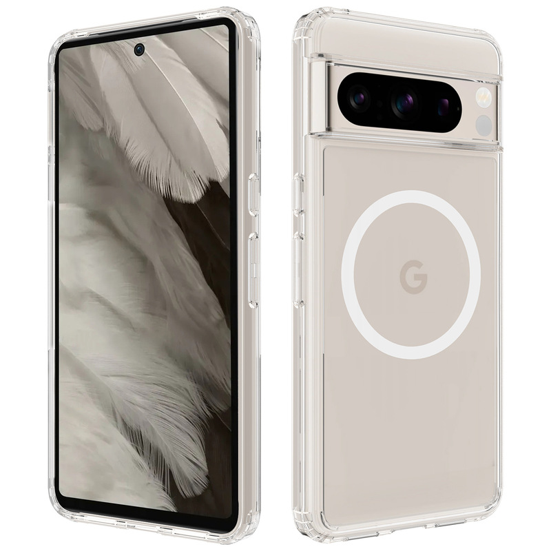Applicable to Google 8 transparent magnetic phone case magsafe wireless charging magnetic suction Google 8pro four-corner drop-resistant back case Applicable to Google 8 transparent magnetic phone case magsafe wireless charging magnetic suction Google 8pro four-corner drop-resistant back case