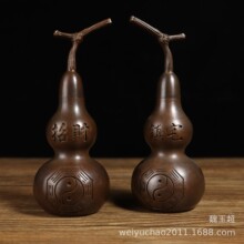 批发纯铜葫芦摆件紫铜色开口八卦葫芦礼品家居客厅装饰工艺品