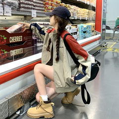 超好看撞色冲锋衣女2025秋新款学生棒球服流行短款薄外套