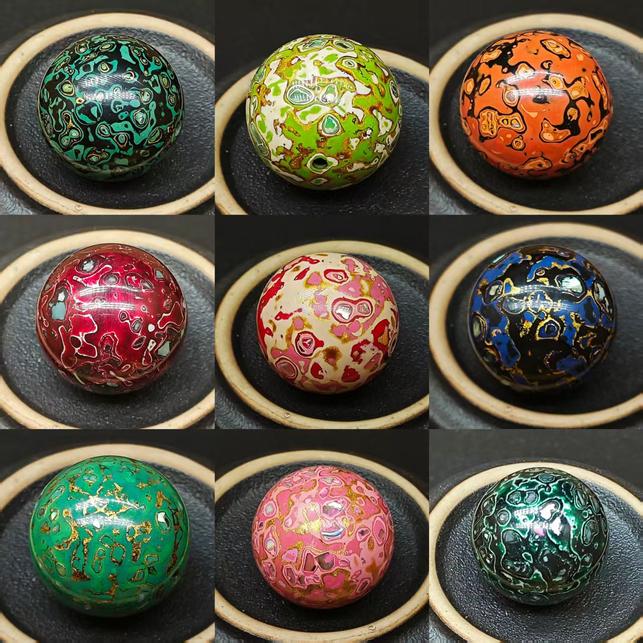 非遗大漆珠2.0螺细厂家批发大漆珠手串单珠散珠DIY配饰饰品