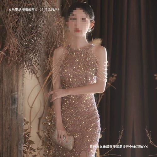 An Exquisite Late-Night Gown for Women - New Lightweight Luxury, Unconventional, Sparkling, Suitable for Hostesses - Wholesale and Retail