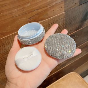 Luxurious Loose Powder Packaging Box with Puff, Compact, Portable, Non-Leakable, Large Capacity, Mini Cross-Border Hot Model, Factory Direct Sale