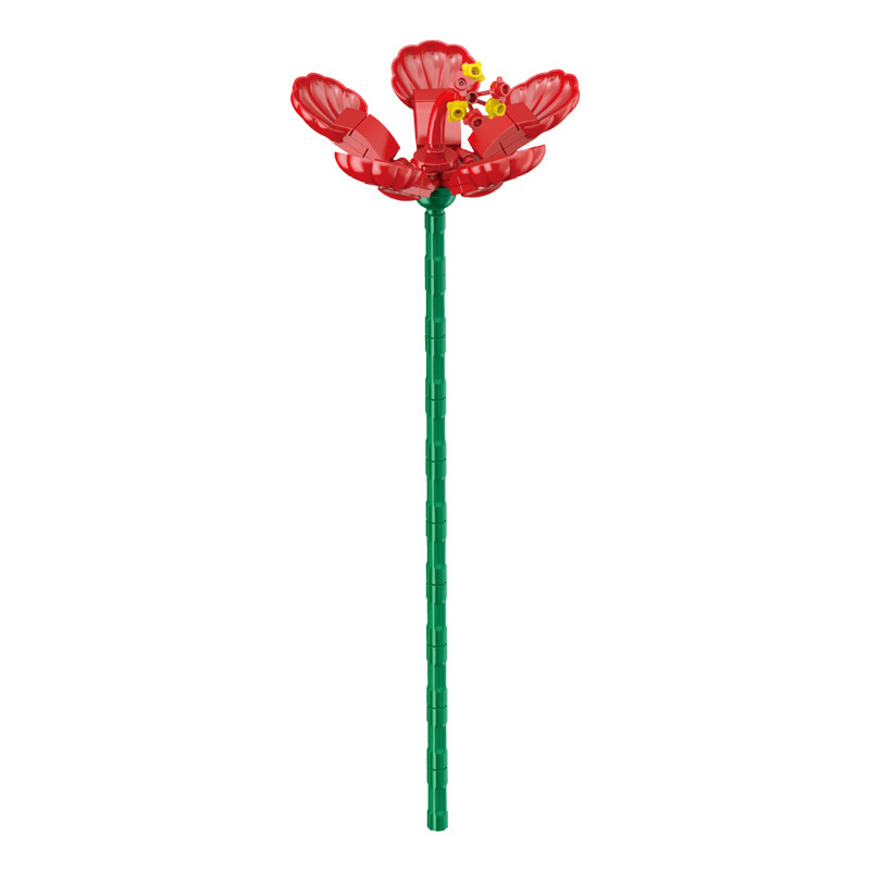 钻马积木花永生花束抱抱桶仿真花小颗粒积木DIY玩具七夕女生礼物|undefined