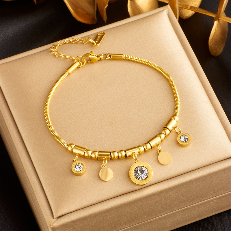 13g Weight Wholesale Jewelry Simple Style Round Titanium Steel Jewelry Set