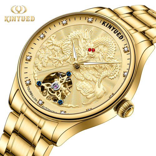 Long watch fashionable mechanical watch steel band men's watch hollow mechanical watch watch luminous automatic men's watch