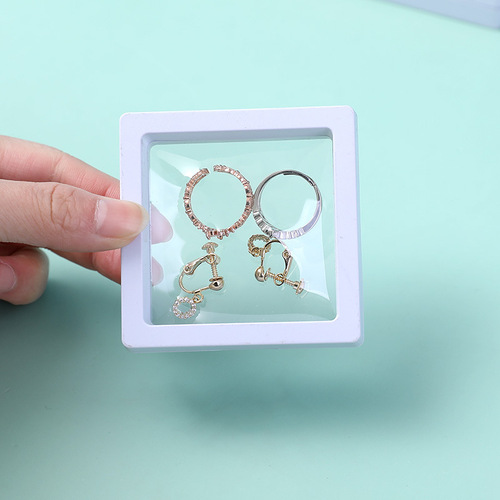 Jewelry packaging box Creative simple PE film packaging box Portable earring necklace suspended storage dust box