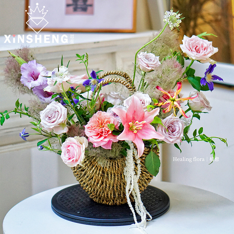 芯苼 花艺转盘蛋糕烘培转台打包平面承重旋转底座花束插花diy材料