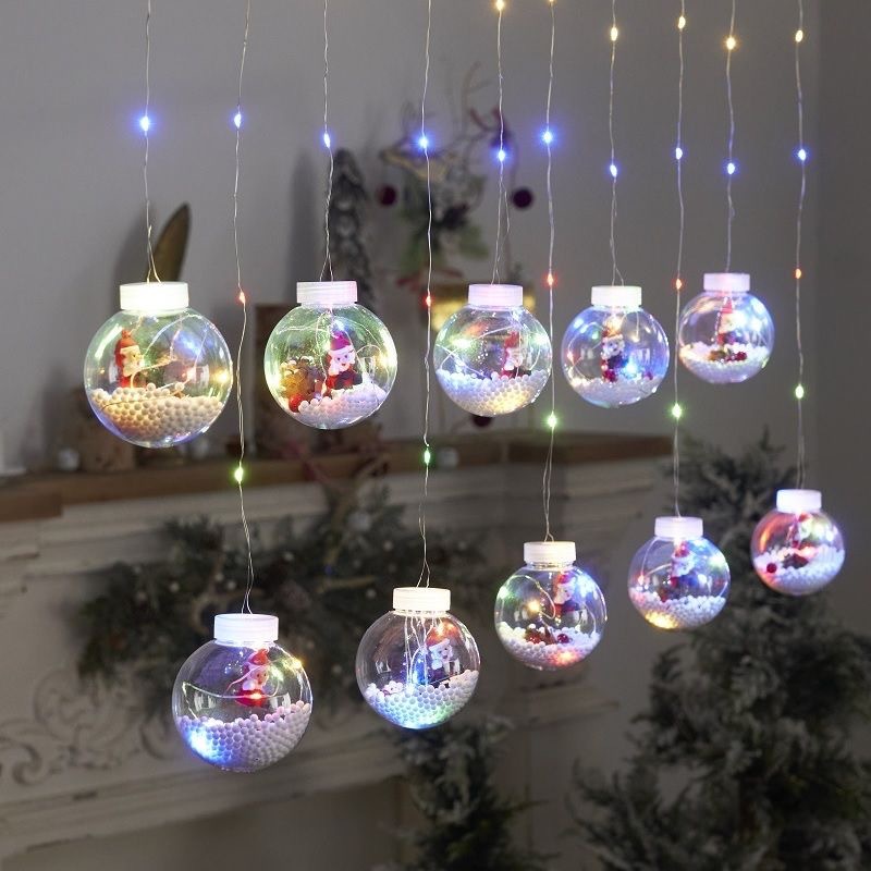 Navidad LED luz decorativa estrella de cinco puntas Luz de cortina árbol de Navidad Cadena de luz ventana linterna estrella luz de color