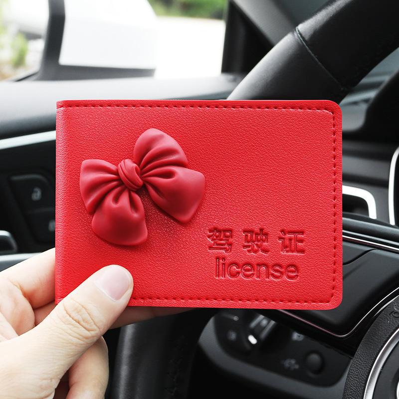 Licencia de conducir de automóvil de alta calidad, funda para tarjeta, funda de cuero, licencia de conducir femenina, personalidad creativa, funda protectora para licencia de conducir, bolsa de seis posiciones para tarjetas