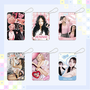 KPOP Total Chain Acrylic Pendant BT BL NJZ SK Star Peripheral Acrylic LOMO Card Bead Chain Pendant