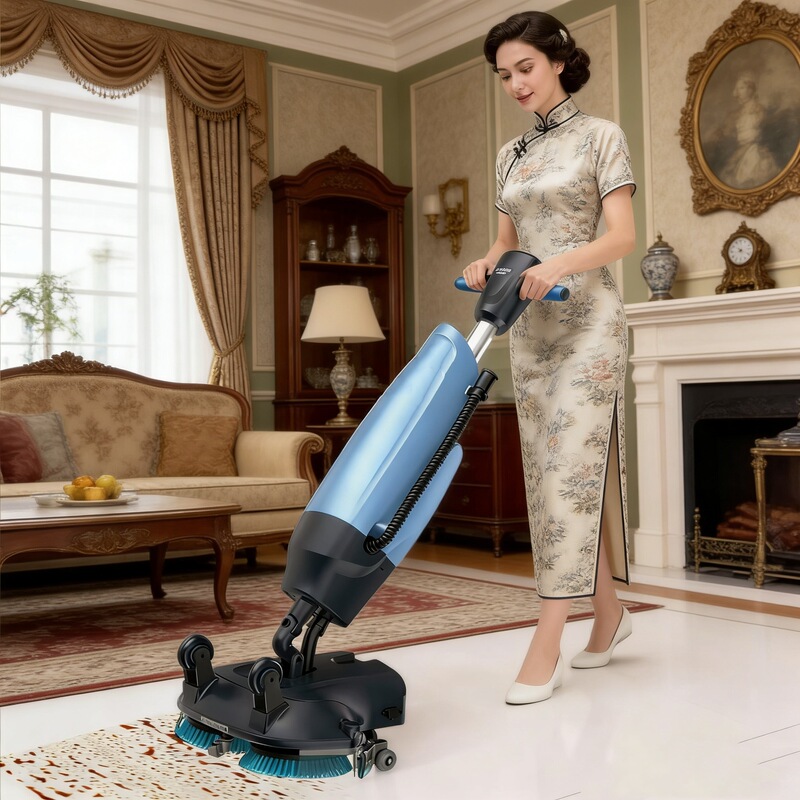 Small Floor Cleaning Machine for Factories, Restaurants, Offices, Commercial and Home Use, Dual-Brush Mini Hand-Push Lithium Battery Suction and Mopping All-In-One Machine Small Floor Cleaning Machine for Factories, Restaurants, Offices, Commercial and Home Use, Dual-Brush Mini Hand-Push Lithium Battery Suction and Mopping All-In-One Machine