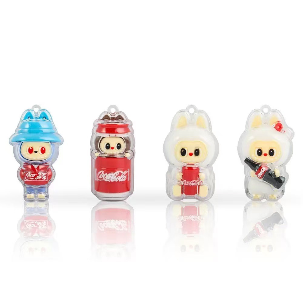 Labubu shell keychain-cola complete set of 4 pieces
