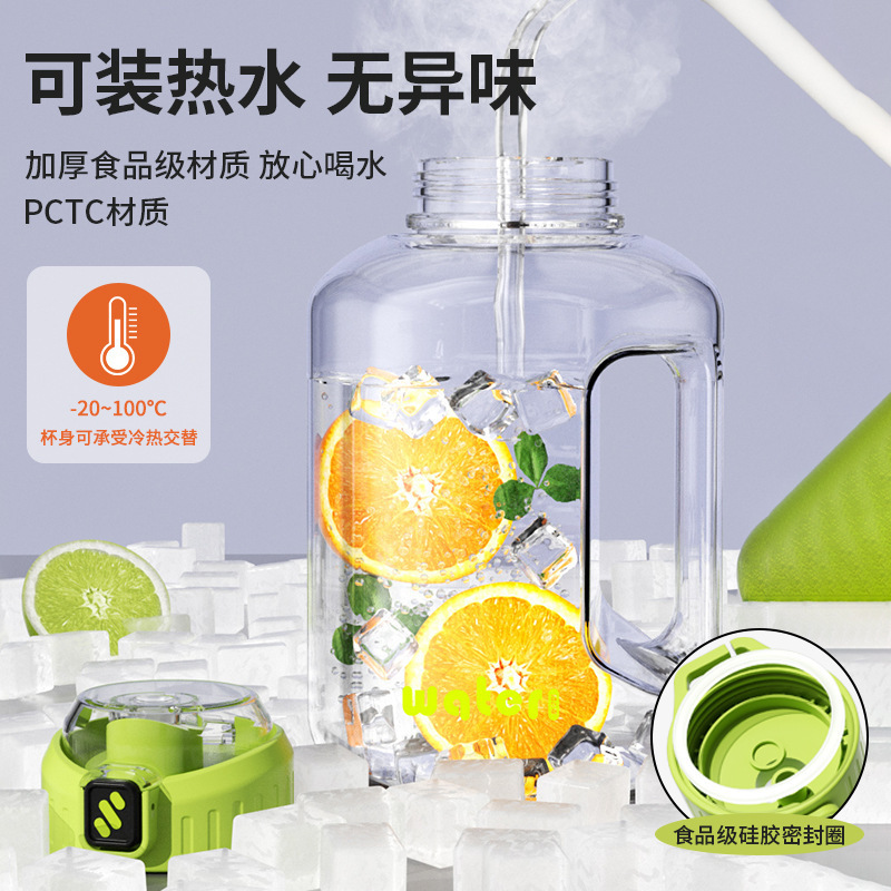 跨境专供耐高温塑料杯子大容量健身房运动水杯便携水壶批发吨吨桶|undefined