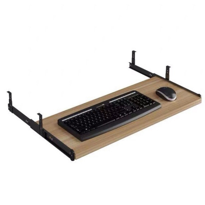 ✅ Keyboard Tray Drawer Slide Track under Computer Desk, Wooden Tray Silent Hanging Keyboard Holder