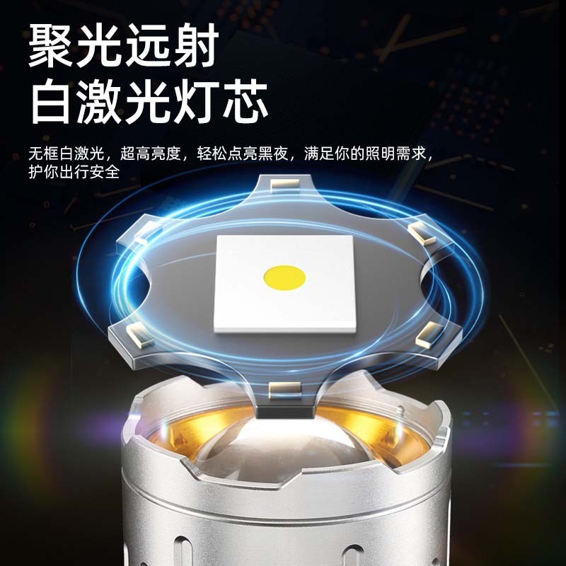 屋外 LED ハンドヘルド懐中電灯強力な光レーザー大砲超長距離伸縮ズーム多機能充電ポータブル|undefined