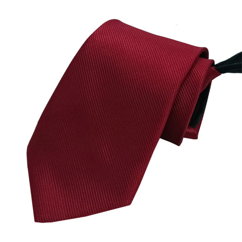 Men's red zipper tie easy-to-pull free style groom and groomsmen business casual tie striped yarn-dyed 8cm