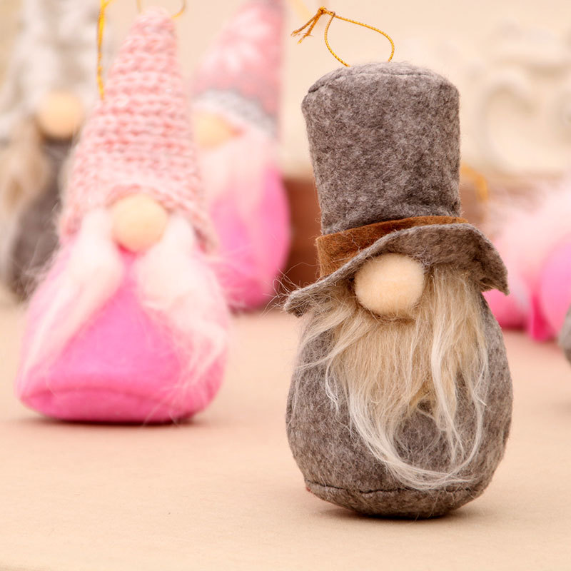 Transfronterizo nuevo traje de Navidad sin rostro bosque profundo ancianos Nordic enano felpa pequeño colgante regalo de Santa Claus