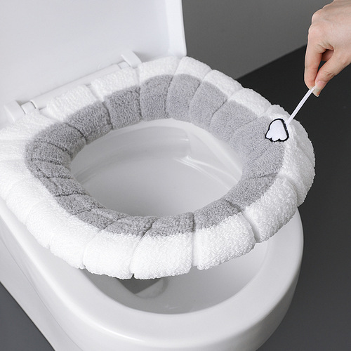 Toilet Seat Cushion Home Winter Thickened Plush Toilet Cushion Seat Cover Universal Waterproof Toilet Gasket Wholesale