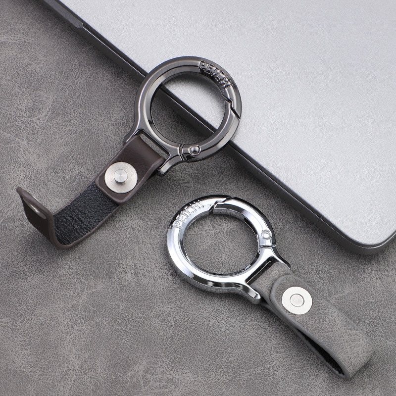 Llavero de coche de negocios transfronterizo llavero de cuero de alta gama para hombre colgante de metal de regalo personalizado simple