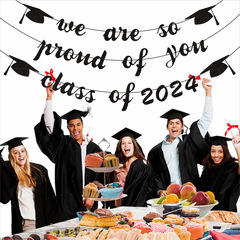 Cross-border graduation season decoration letter garland 2024 Proud of You Glitter Banner Class Reunion Decoration