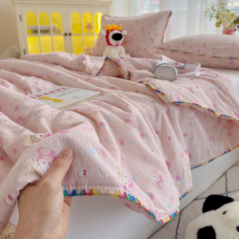 Hilo antibacteriano de doble capa edredón de verano edredón fresco de verano dormitorio pequeño fresco edredón de aire acondicionado lavable a máquina edredón fino