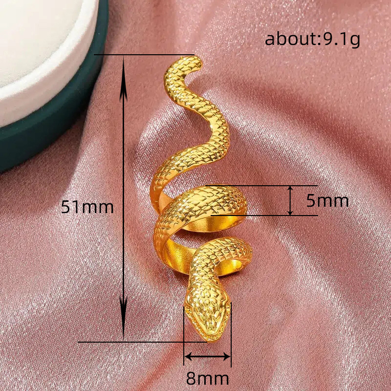 9g Weight Rings Classification Adjustable Ring Size Wholesale Jewelry Exaggerated Modern Style Snake Alloy Plating Rings