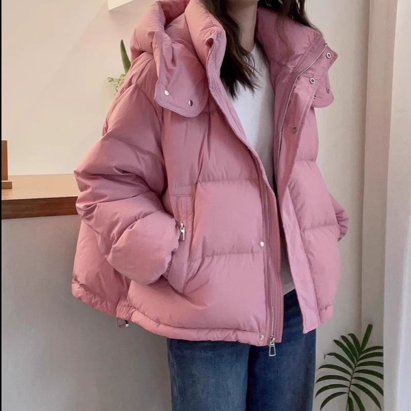 棉服女短款2025新款韩版宽松大码棉衣时尚连帽百搭薄款爆款棉袄潮|undefined
