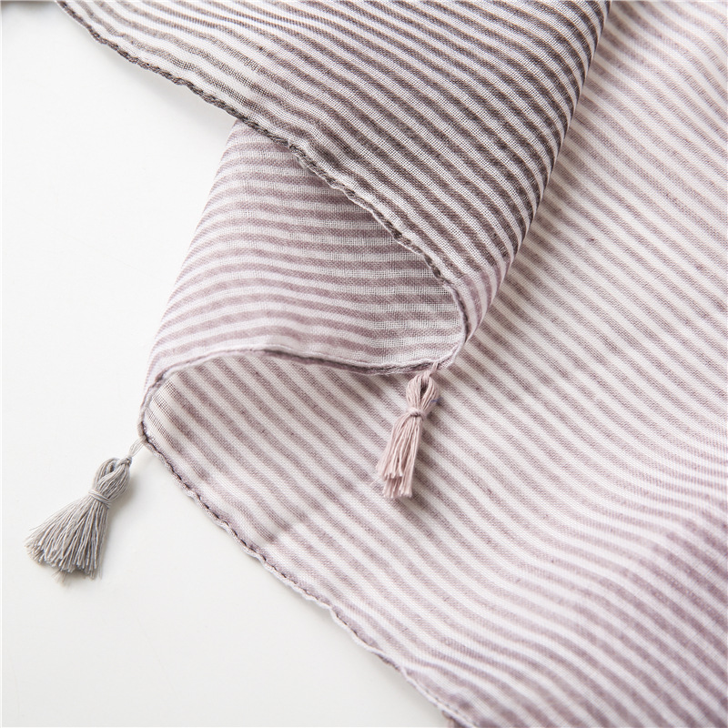 Korean Fashion Shawl New Style Striped Color Matching Scarf display picture 2