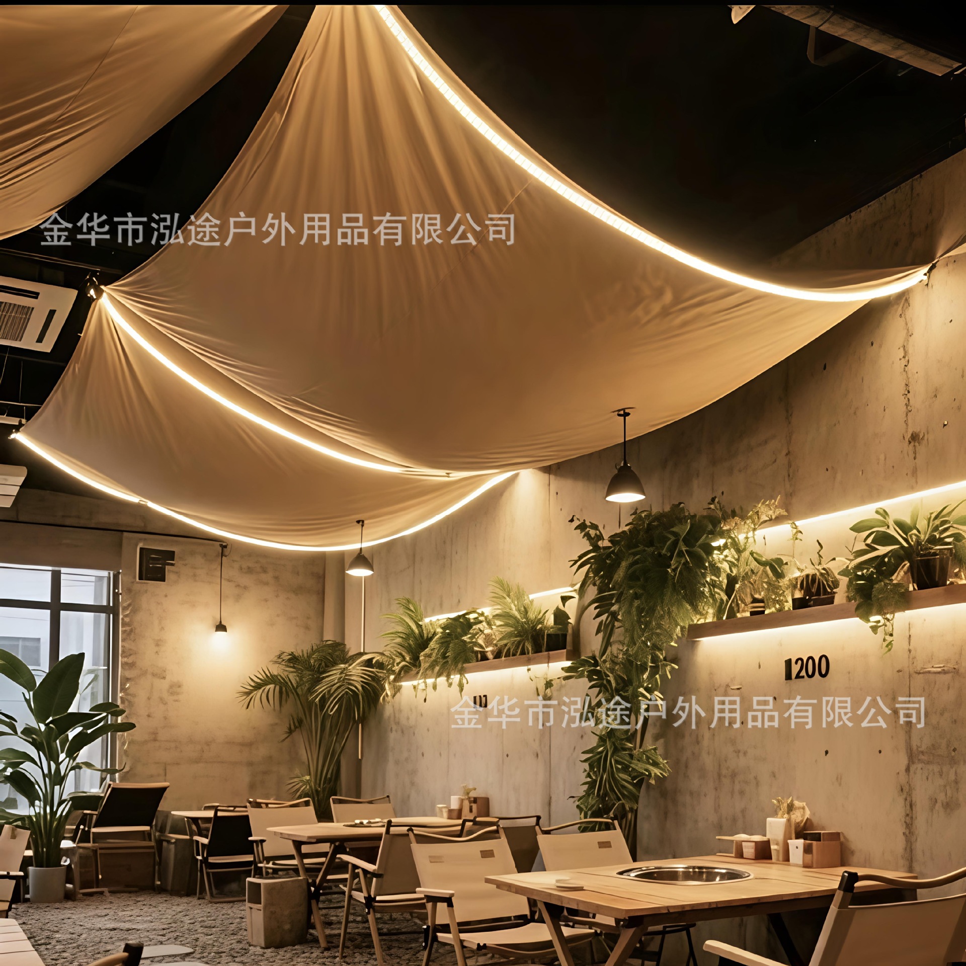 Indoor Canopy Camping Trendy Bar Tavern Café Long Decorative Fabric Strip Atmosphere Decoration Fabric Strip Background Cloth
