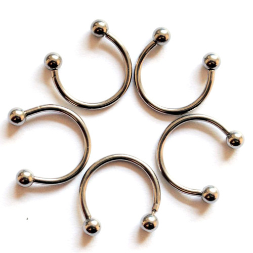 G23 titanium F136 inner tooth round ball nose ornaments horseshoe rod nose ring nose stud earrings ear studs body piercing jewelry
