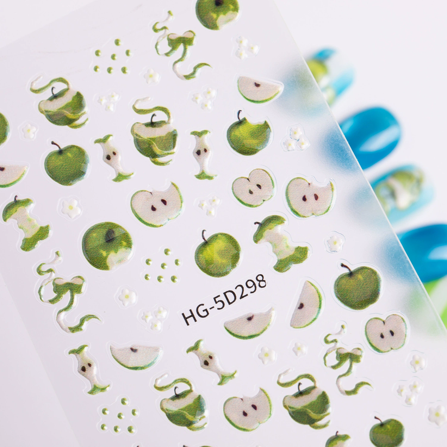 Чистый красный свежий яблочный маникюр наклейка 5D тисненый стерео желе красный яблоко наклейка для ногтей украшения HG модель