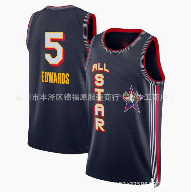 Футболка/джерси 25-го сезона All-Star Curry James Durant VanyaMajokic Letter Harden Tatum
