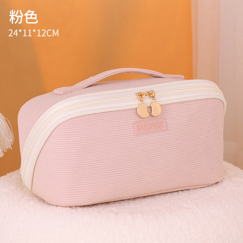 Nuevo paquete de mecha transfronteriza, bolsas de maquillaje de gran apertura, bolsas de lavado portátiles de viaje, particiones multifuncionales