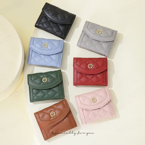Pierre Louis New Mini Zippered Purse Fashion Tri-fold Embroidered Wallet High-end Coin Pouch