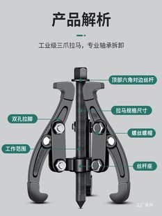 Three-Jaw Puller Bearing Multifunctional Triangle Puller Wheel Remover Removal Tool Bearing Removal Junxia