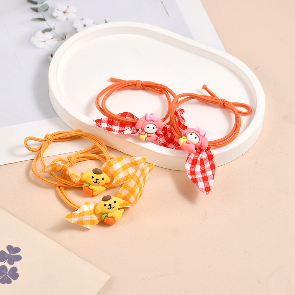 Korean new cute cartoon small animal strawberry bear children's hair without hurting rubber band baby girl fresh hair rope rubber band