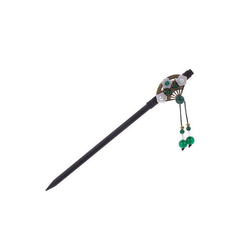 Imitation ebony hairpin with tassels, step-shaking hairpin, women's ancient style headwear, coiled hair, Hanfu accessories, antique hairpins, hair accessories