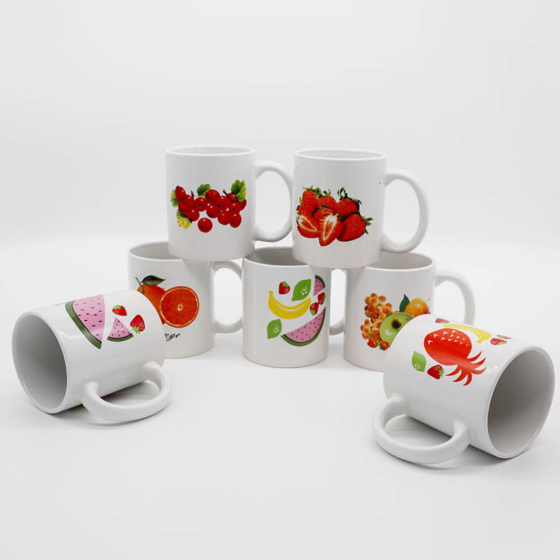 12OZ flor asada taza de cerámica recta taza de cerámica taza de agua creativa taza de leche taza de café al por mayor