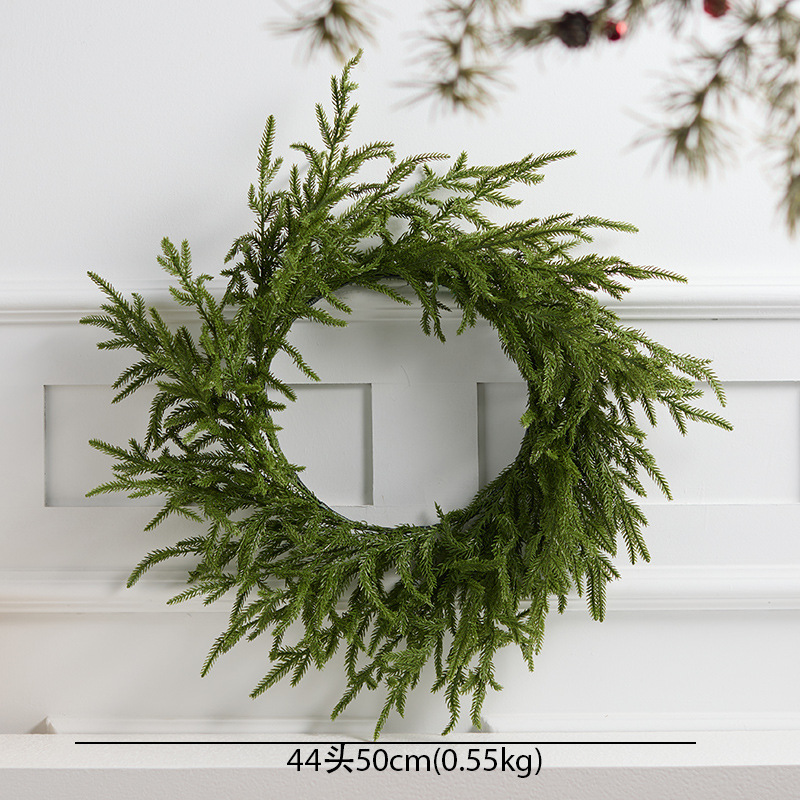 Nuevos productos transfronterizos pegamento blando sensación de mano PE guirlandana de alta simulación cifrado verde Navidad decoración del hogar de caña