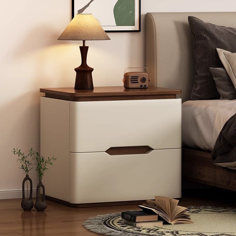 Cream Style Solid Wood Bedside Table Narrow Side Cabinet 2025 Simple Modern Home New Accessible Luxury Bedroom Storage Locker